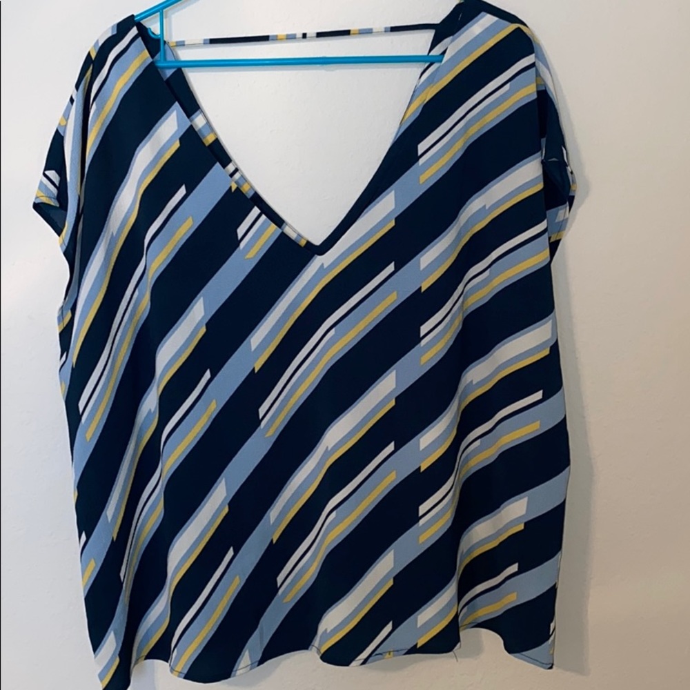 Green/Blue Striped Blouse